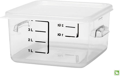 Rubbermaid Commercial Products Space Saving Square Food Storage Container 6 Quart Clear for Kitchen/Sous Vide/Meal Prep