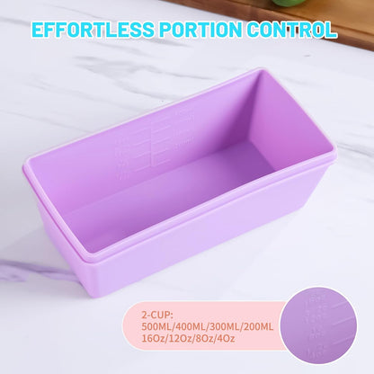 Gemice 1-Cup Silicone Freezer Molds with Lids, Individual 4-Pack Portion Soup Cubes Freezer Trays for Food Storage, Oven & Dishwasher Safe, BPA-Free, Silicone Freezer Containers for Meal Prep