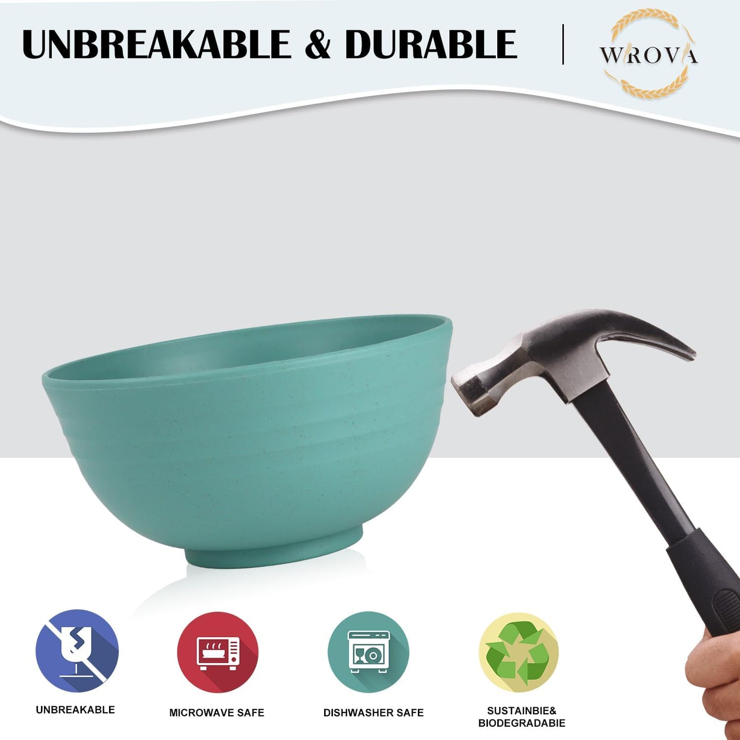 Wheat Straw Bowl Sets,8 PCS Unbreakable Cereal Bowl 26 OZ,Microwave and Dishwasher Safe Bowls,Bowl Sets for Camping and Picnic BPA Free Colorful Salad Bowls for Serving Soup,Oatmeal and Fruit Etc…