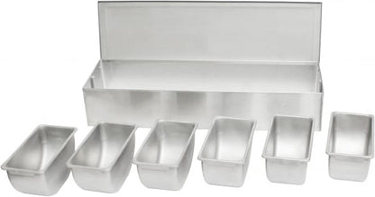 TrueCraftware- 5 Compartment Stainless Steel Condiment Bar (Open Bottom)- Condiment Dispenser Serving Container Garnish Tray Bar Caddy Condiment Server Caddy Garnish Holder for Home Work Restaurant