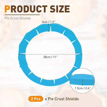 METALLIXITY Adjustable Silicone Pie Crust Shields Blue