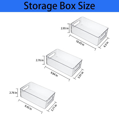 Refrigerator Organizer Bins 12 Pack Stackable Fridge Organizers with Handles Clear Freezer Storage Containers for Pantry, Cabinets,Shelves, Drawer – BPA-Free Plastic Kitchen Organizers
