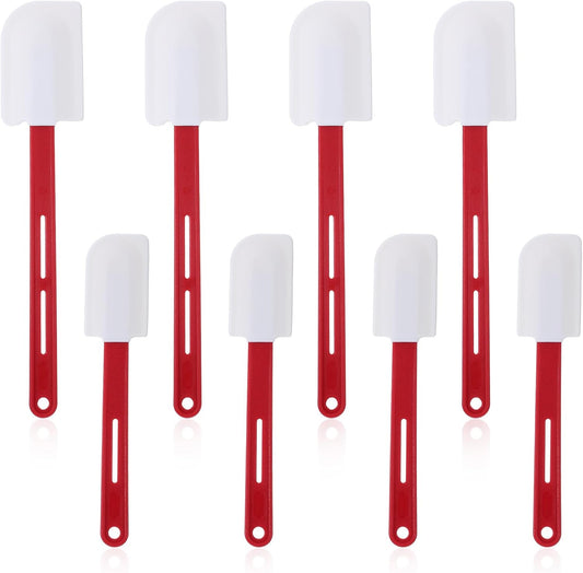 8Pcs High Temp Silicone Spatula Set Long Handle 10/14In