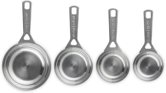 Le Creuset Stainless Steel Measuring Cups, Set of 4 | Set includes: 1/4, 1/3, 1/2, and 1 cups