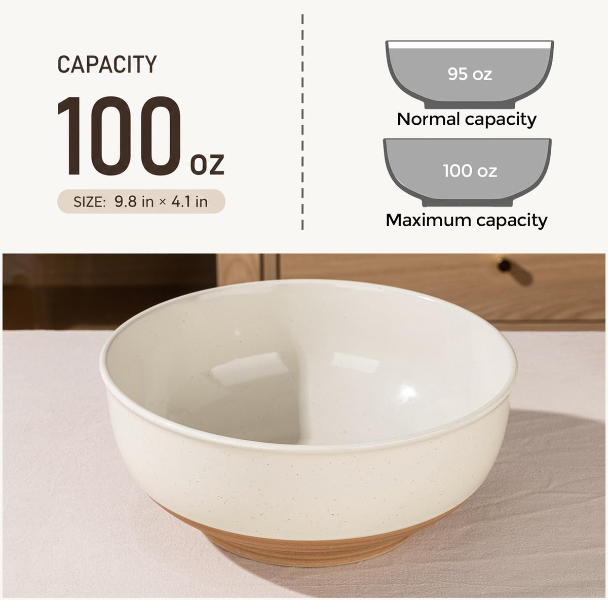 AmorArc Ceramic Mixing Bowls,Stoneware Nesting Bowls Set of 3 for Kitchen