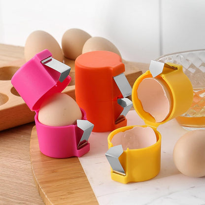 Egg Topper Cutter Tool Egg Cracker Tool Egg Shell Opener Hard Boiled Egg Peeler Egg Shell Opener for Hard Boiled Eggs Egg Cracker Tool For Eggs Kitchen Gadgets (3, pink yellow, orange)