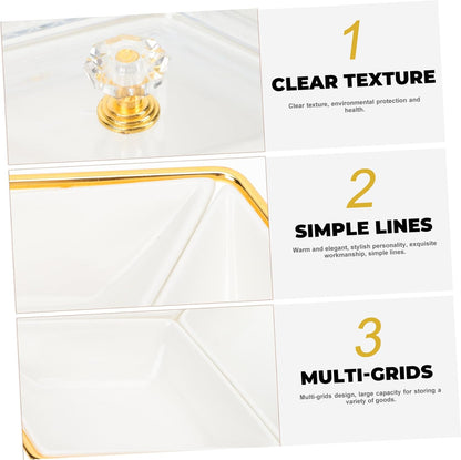 Diamond Platter - Multi-Grids Snack Tray for Dried Fruits Cookies and Candies - Ideal for Kitchen Dining Picnics and Gatherings