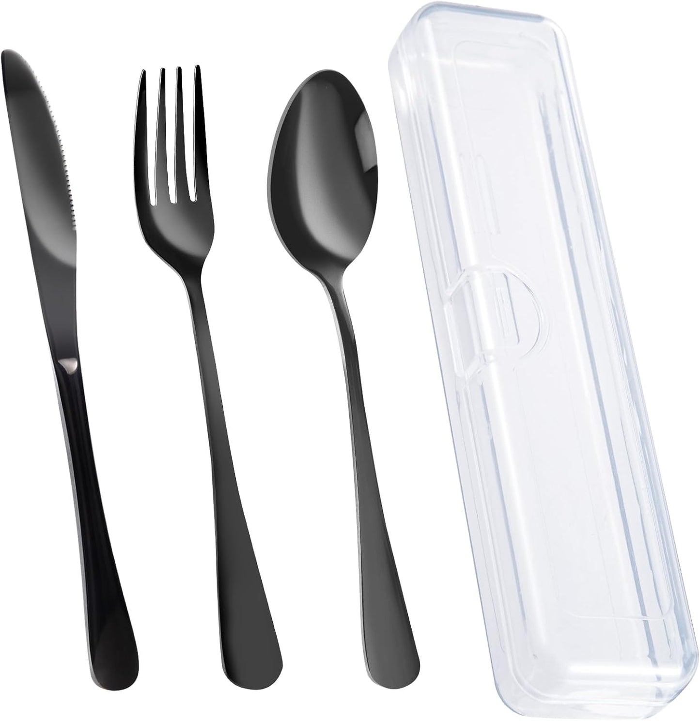 Travel Utensils With Case, Stainless Steel Reusable Portable Utensils Set With Case, Lengnoyp Travel Silverware Set