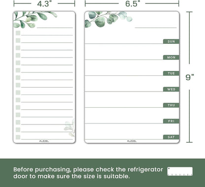 ALEZEL Weekly Dry Erase Board for Fridge, Magnetic Meal Planner Whiteboard Set - Includes Weekly Calendar for Refrigerator & 2 to Do List White Boards, 3 Markers + Eraser