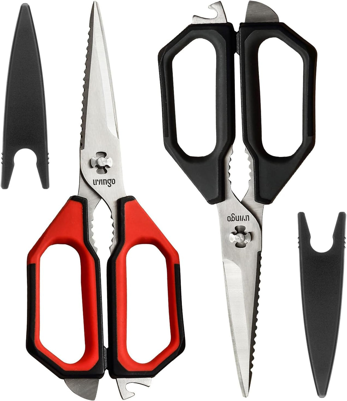 LIVINGO Kitchen Scissors 9.25" All Purpose Poultry Shears 2 Pack