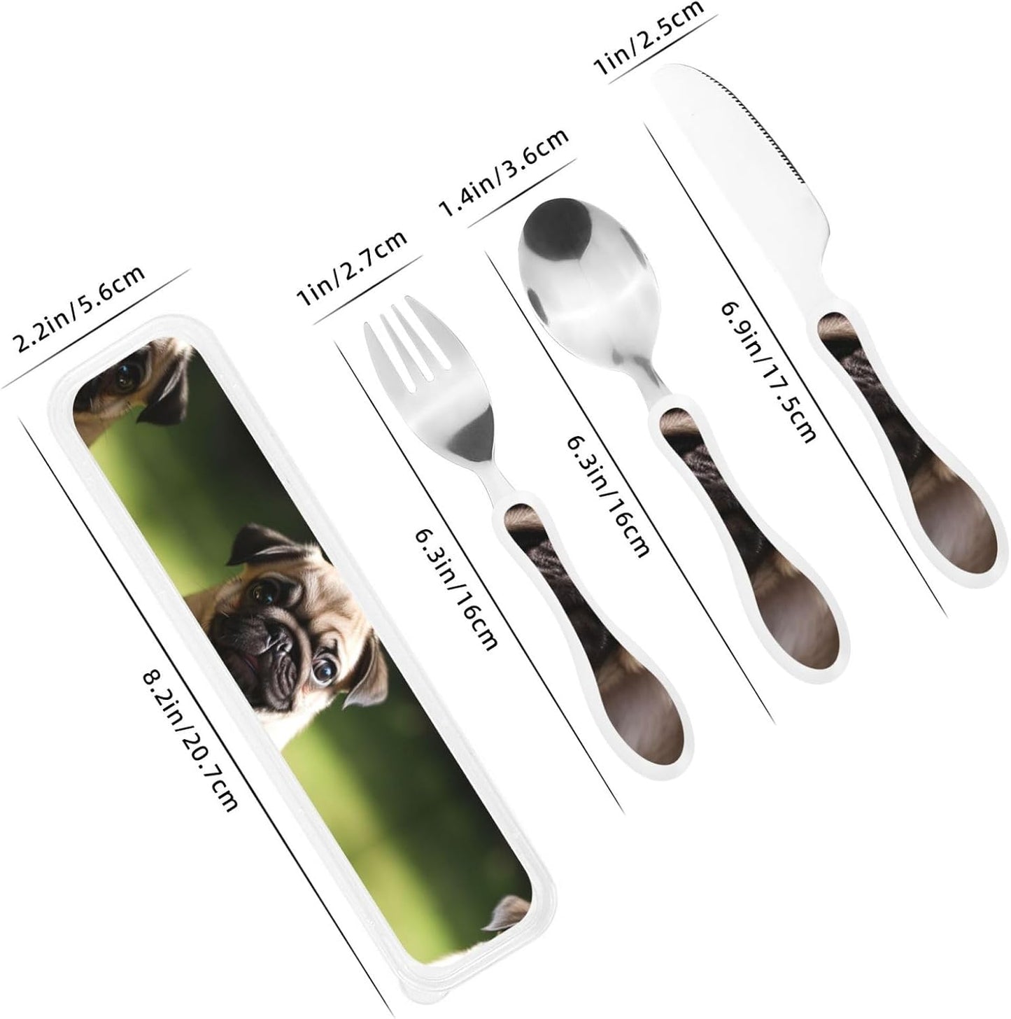 3-Piece Kids Silverware Set With Storage Case, Stainless Steel Reusable Children Safe Knife Spoon Fork Set Blue Active Girl Running Sunset Children Flatware Set For Kids Lunch Box - Colors A
