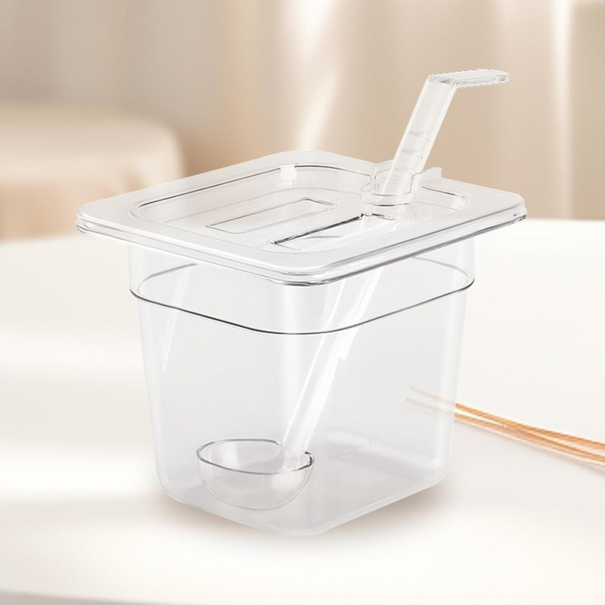 12 Pcs Clear Plastic Table Pan Lid, 1/6 Size Polycarbonate Lids