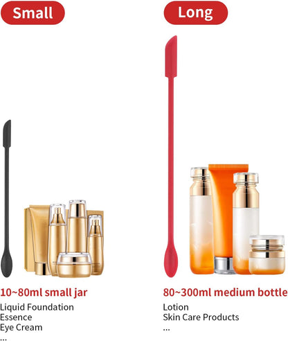 Cuttte 2pcs Mini Makeup Spatula Silicone Skincare Spatula Set for Cosmetic