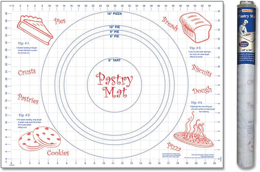 Cut N' Funnel Large Premium Pastry Mat with Pie Measurements
