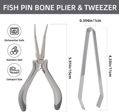 Fish Bone Pliers Tweezers, Stainless Steel, 2pcs