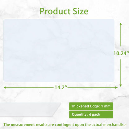Large Silicone Mats for Kitchen Counter: 14” x 20”(1mm) Clear Non-slip Waterproof Countertop Protector Liner - Non-Stick Baking Mat - Heat Resistant Placemat for Pastry Translucent (2/Pack)