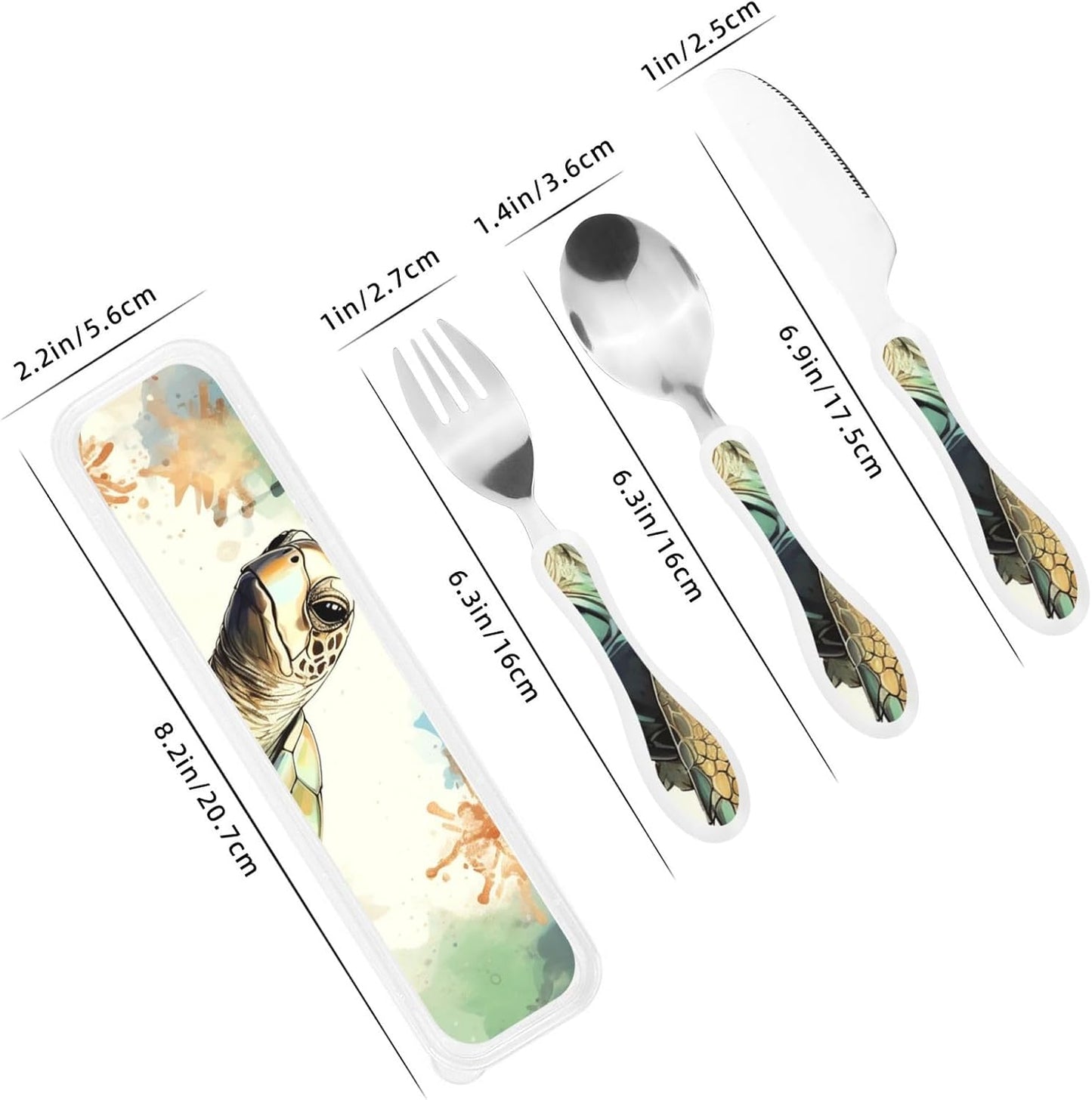 3-Piece Kids Silverware Set With Storage Case, Stainless Steel Reusable Children Safe Knife Spoon Fork Set Animal Cartoon Owls Cute Children Flatware Set For Kids Lunch Box