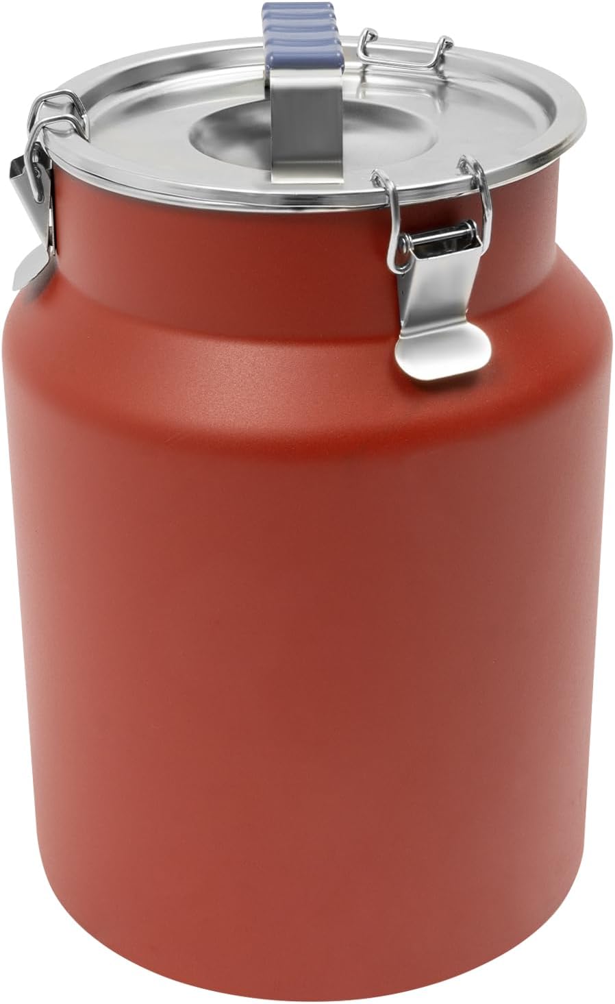 Sealed Rice Storage Container, 12L/3gal Stainless Steel Kitchen Food Storage Bin with Lids Locking Clamp, Airtight Canisters Container for Flour Rice Cereal Grain Coffee Bean (Red)