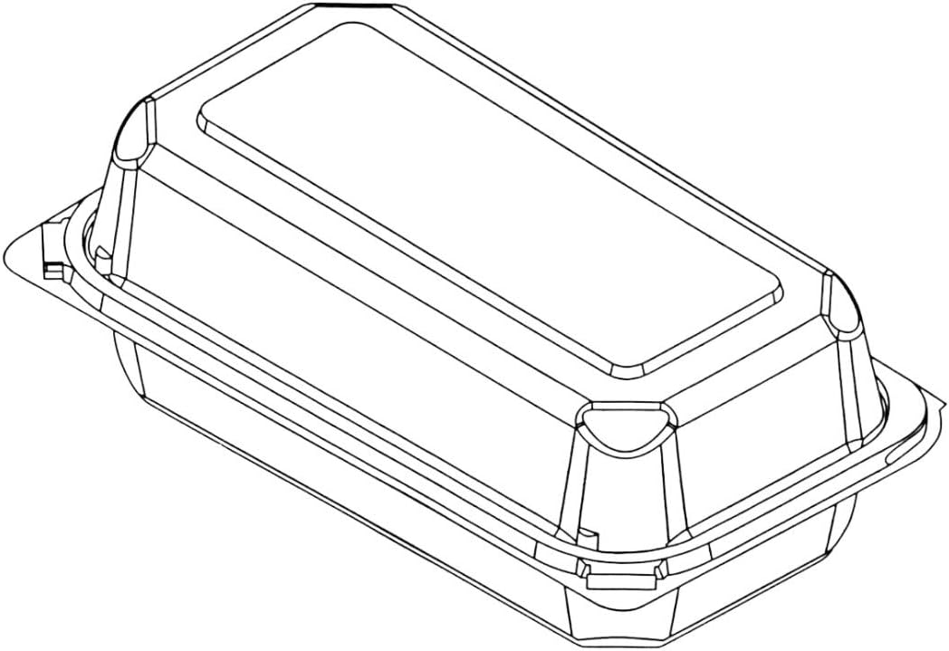 Smygoods Plastic Clamshell Food Containers, (Pack of 50-8x8x3 3/8) 3-Compartment, to go Containers, Hinged Food Container