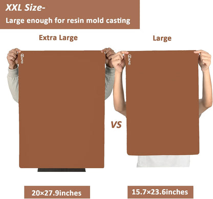 Sapid Extra Large Silicone Sheet for Crafts, Thick Silicone Jewelry Casting Mats, Nonstick Nonslip Silicon Mat for Epoxy Resin, Art Painting, Heat- Resistance Counter Mat (20"×27.9", Dark Gray)