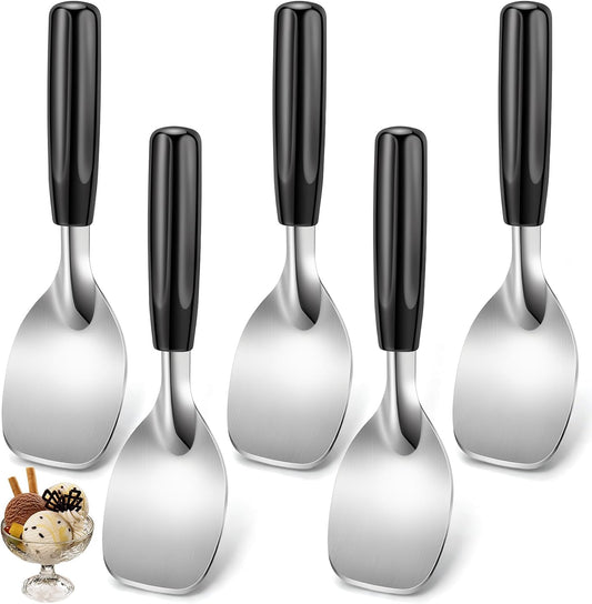 5Pcs Ice Cream Spade Heavy Duty - Stainless Steel Flat Scoop