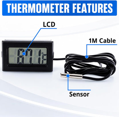 5-Pack Digital LCD Refrigerator Thermometer, Fahrenheit