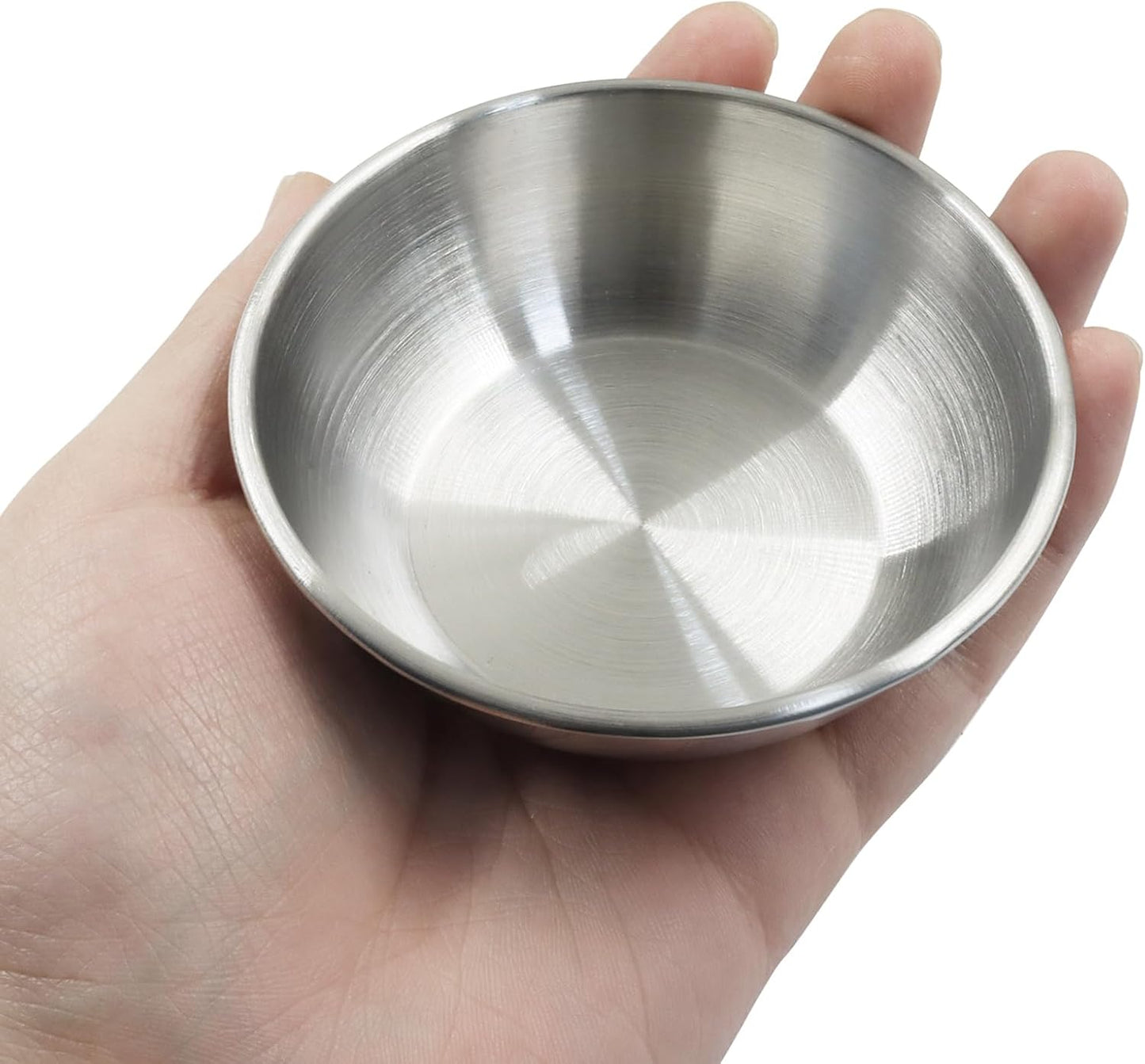 Small Stainless Steel Bowls, Set of 6, 3.3 oz Mini Prep Dishes for Sauce, Dipping, Condiments, and Snacks, Oven and Dishwasher Safe