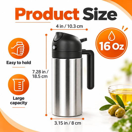 moniko Olive Oil Sprayer for Cooking, Olive Oil Dispenser Bottle, Stainless