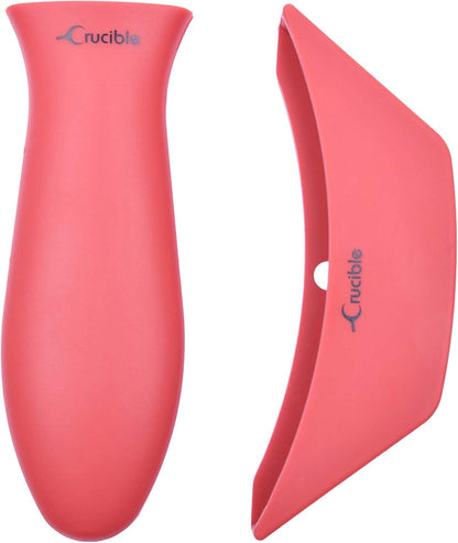 Silicone Hot Handle Holder + Assist Holder, Potholder (2-Pack Mix Red) for Cast Iron Skillets, Pans, Frying Pans & Griddles, Metal and Aluminum Cookware Handles - Sleeve Grip, Handle Cover