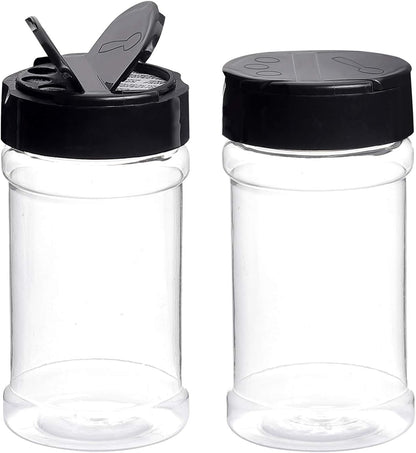 Spice Bottles, Dabacc 20Pcs 7oz Clear Plastic Container Jars with Lids Labels for Kitchen Storing Spice Powders Dry Goods Peanut Butter BPA free