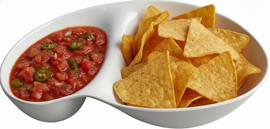 chip and dip bowl Chip and Dip Serving Set Melamine Tray Divided Platters (White)