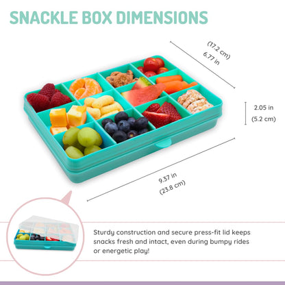 melii Snackle Box |12-Compartment Snack Container with Removable Dividers, BPA-Free Food Storage for Travel, School & On-the-Go Snacks, Kids & Family Organizer (Grey)