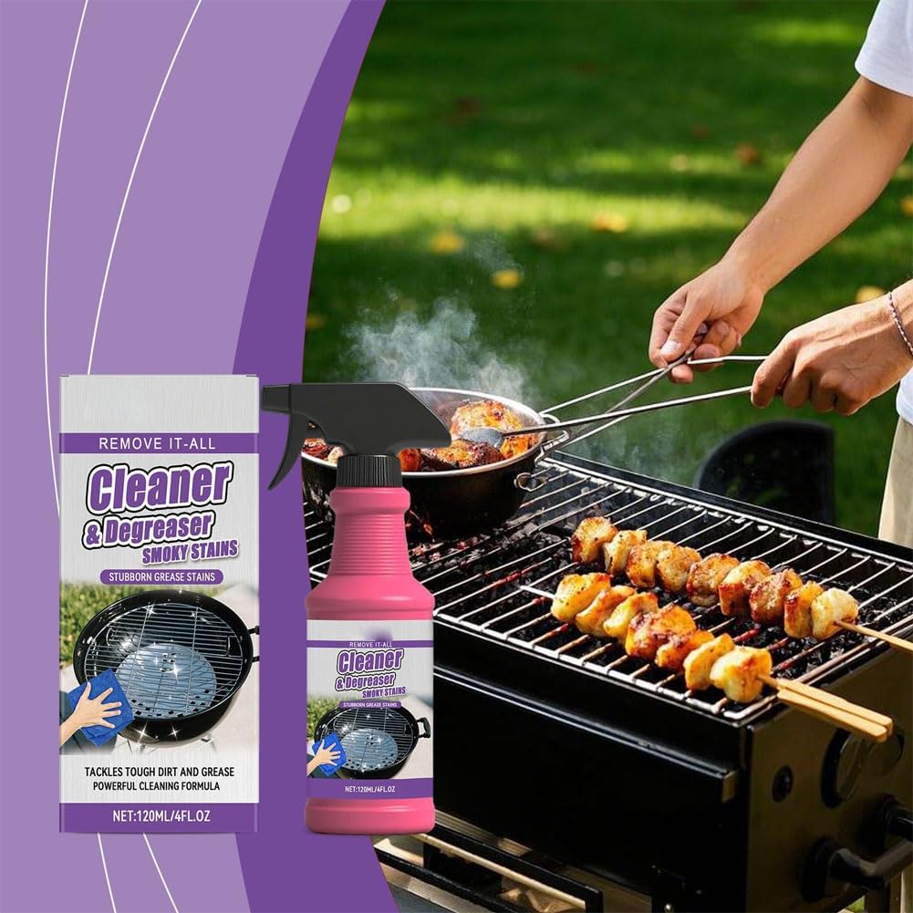 Fast-Acting Heavy Duty Grill Degreaser Spray, BBQ Cleaner Degreaser for Grill Grates, Oven Strength Foaming Trigger, No Scrubbing (1PC)