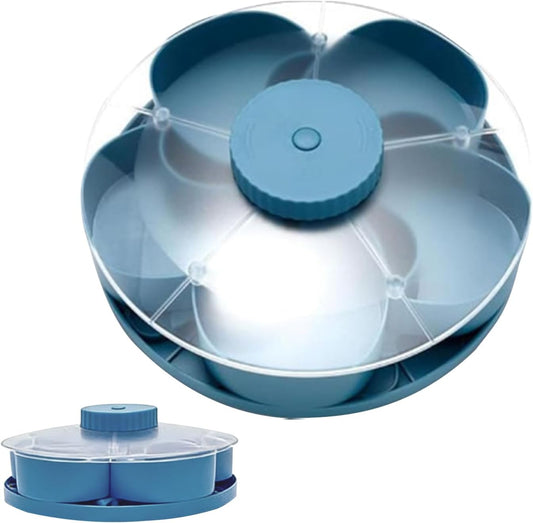 Divided Serving Tray Thats Spins | Spins Snackle Box Container | 5 Compartments Rotating Snack Spinner Serving Tray with Lid | Snack Organizer Appetizer Fruit Servings Trays for Partys, Kitchen