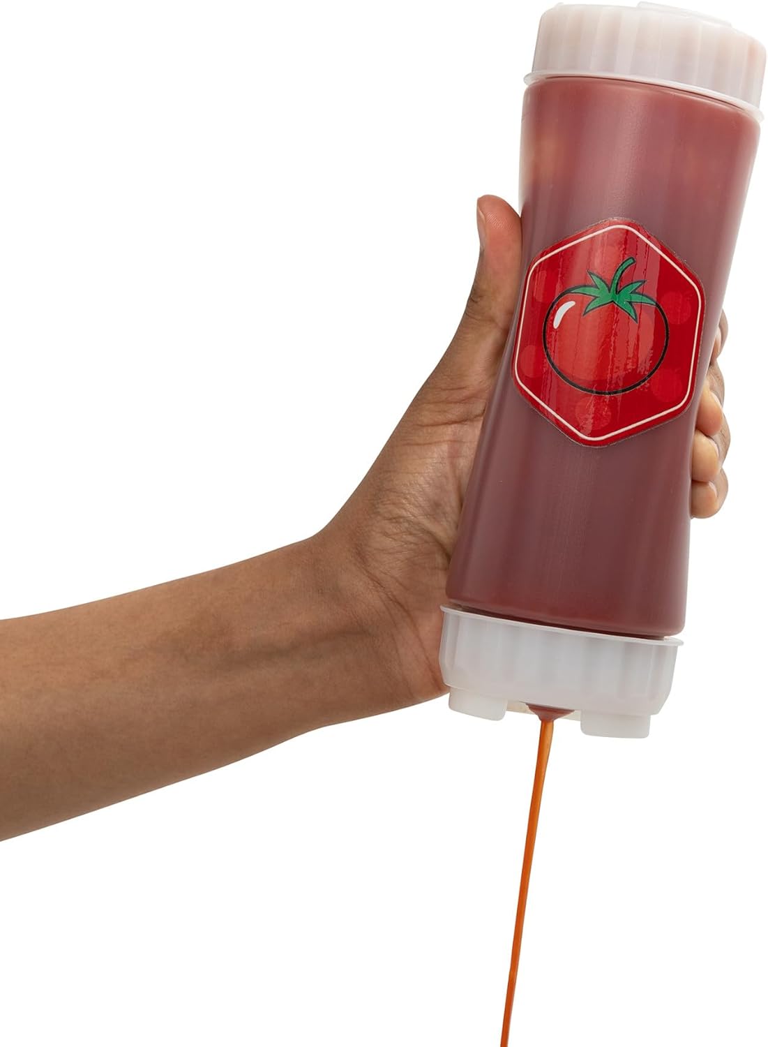 No‑Drip FIFO BBQ Sauce Squeeze Bottle – 18oz BPA-Free Refillable Dispenser with White Twist Cap for Mess-Free Pouring – Ideal for Barbecue, Glazes, Honey Mustard, Marinades, Teriyaki