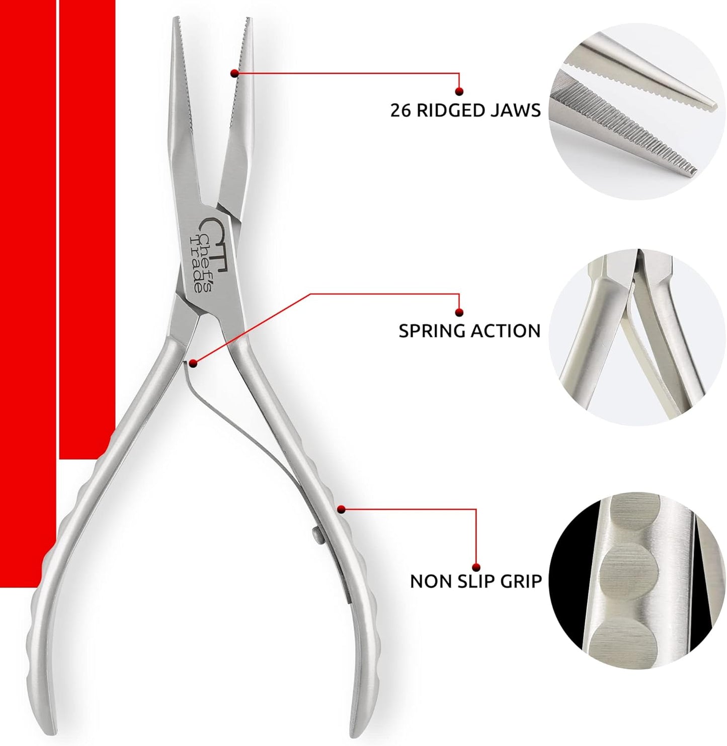 Fish Bone Pliers/Tweezers Stainless Steel Washable (plasma)