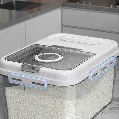 Rice Storage Bins,33LB Food Storage Container with PP Locking Lid,For Rice,Grain,Pet Food,Flour with Measuring Cup