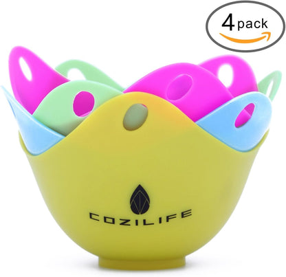 Egg Poacher – COZILIFE Silicone Egg Poaching Cups with Ring Standers, For Microwave or Stovetop Egg Cooking, Kraft Box Packing, BPA Free, Pack of 4