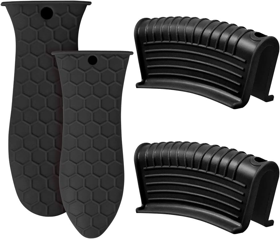 Silicone Hot Handle Holder, Heat Resistant Potholder Cookware Handle Cast Iron Skillets Handles Grip Covers for Cast Iron Skillet