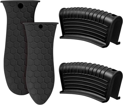 Silicone Hot Handle Holder, Heat Resistant Potholder Cookware Handle Cast Iron Skillets Handles Grip Covers for Cast Iron Skillet