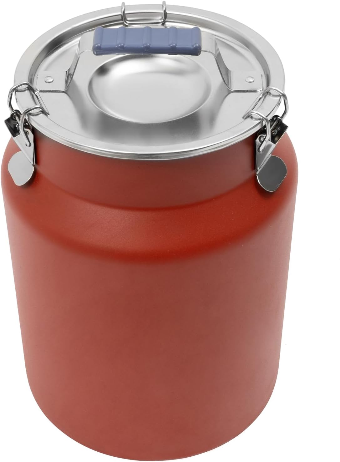 Sealed Rice Storage Container, 12L/3gal Stainless Steel Kitchen Food Storage Bin with Lids Locking Clamp, Airtight Canisters Container for Flour Rice Cereal Grain Coffee Bean (Red)