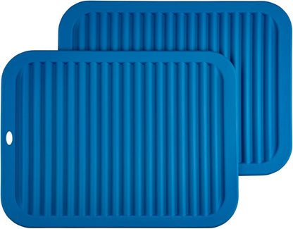 Silicone Hot Pads for Kitchen, Trivets for Hot Pots and Pans, Multi-Purpose Trivets for Quartz Countertops, Non Slip Trivet Mat, Silicone Mats for Kitchen Counter Pot Holders Set 2 Black