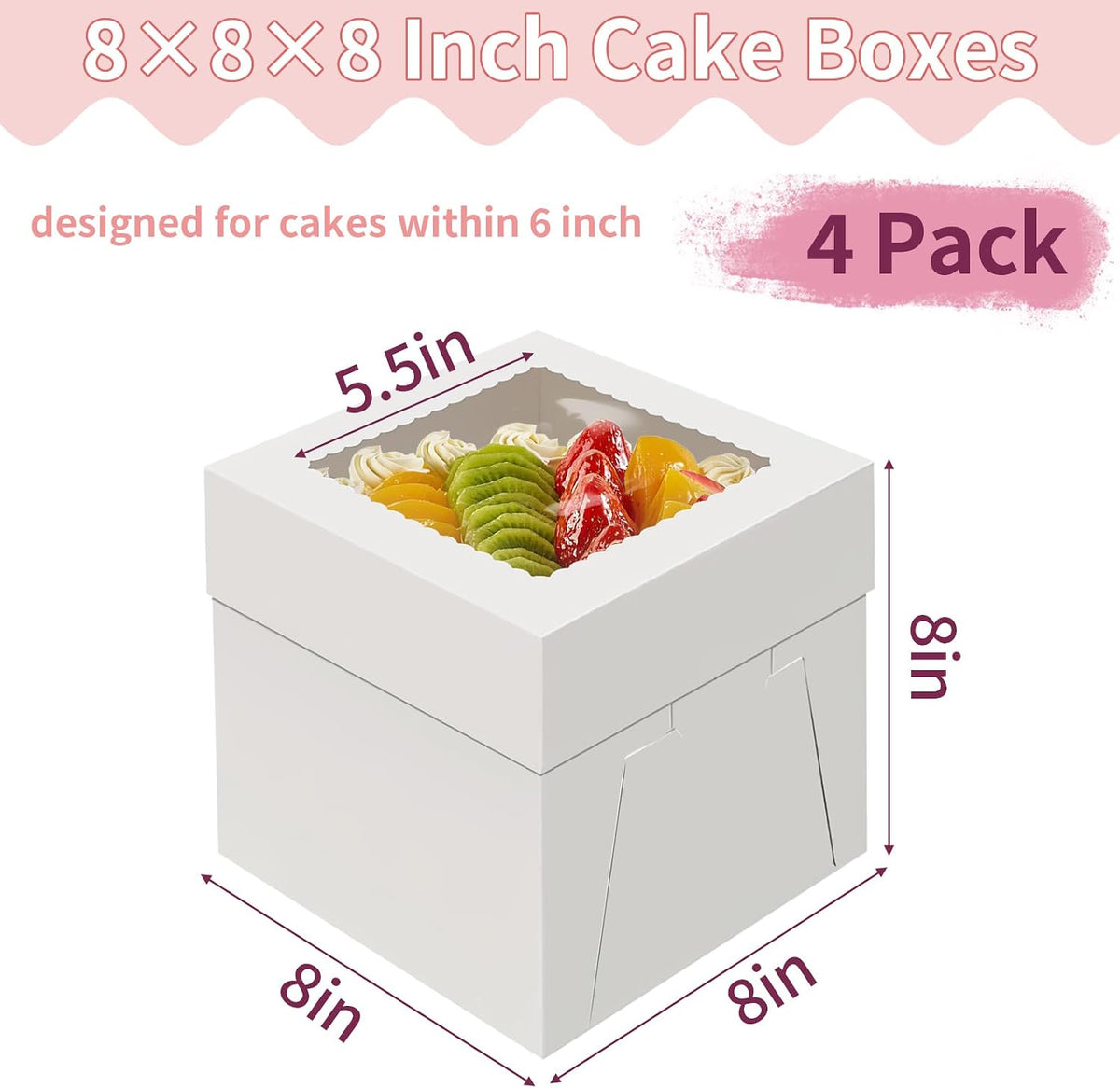 WINKIO Cake Boxes 12 inch, Cake Carrier Holder, Storage Transport Container