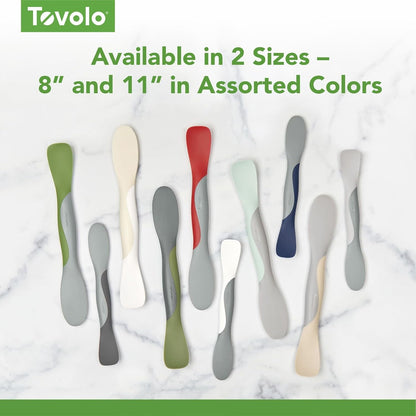 Tovolo Mini Scoop & Spread Tool for Kitchen Meal Prep Small Sandwich Spreader Spatula for Peanut Butter Jelly, Silicone BPA Free Dishwasher Safe Scooper Spreader, Aqua Seafoam Green