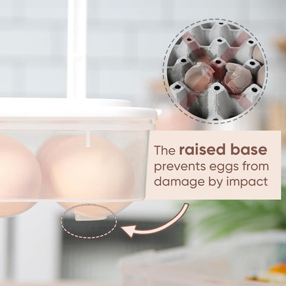 77L Deviled Egg Containers with Lid, (Set of 2), Plastic Deviled Egg Carrier with Handle for 48 Eggs, Clear Storage Devil Egg Platter, Fridge Portable Egg Tray (White)