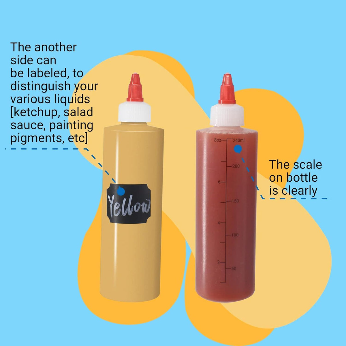 32 oz / 1000 ml Plastic Squeeze Bottles 3-Hole