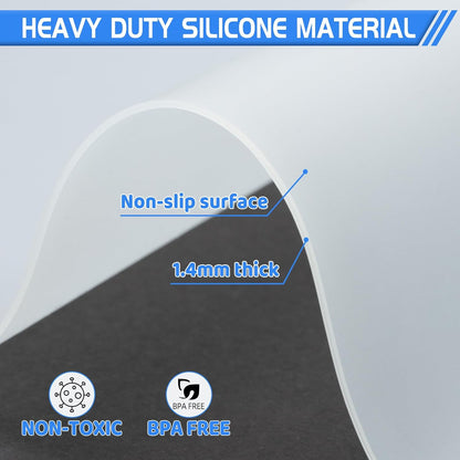 Warome Silicone Mat,78.7”x 23.6” Heat Resistant Mats for Countertop,Extra Large Countertop Protector Mat, Multi-functional Cuttable Kitchen Counter Mat, Silicone Mats for Kitchen Counter/Crafts- Grey