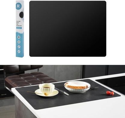 KitchenRaku Extra Large Silicone Mat for Kitchen Worktop Protector, Thickened Nonstick Heat Resistant Countertop Mat, Nonskid Placemat, Craft Mat, Table Mat (Grey, 23.6"x31.5")