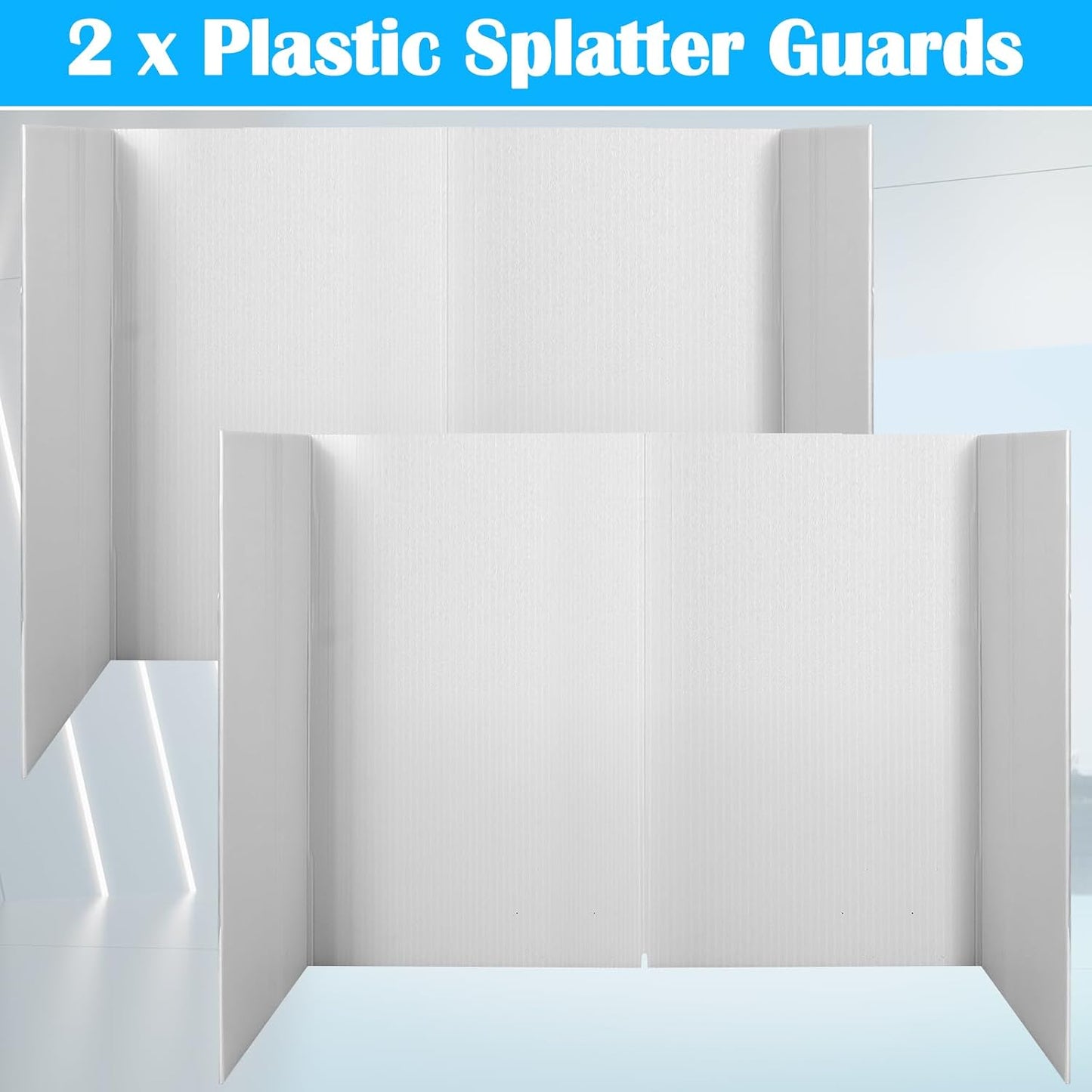 2 Pcs 39.37 x 16.14 Inch Plastic Splatter Guard for Stained Glass Grinder 4 Sided Foldable Anti Splash Oil Splash Screen Backsplash Protector Wall for Cooking Frying Pan Machine