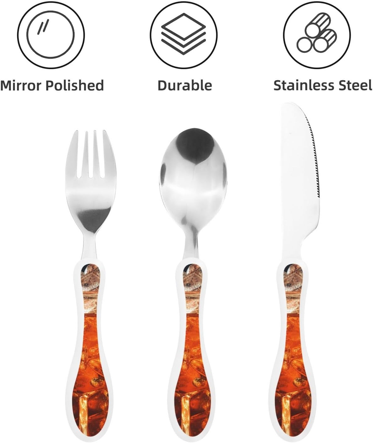 3-Piece Kids Silverware Set With Storage Case, Stainless Steel Reusable Children Safe Knife Spoon Fork Set Classic Cocktail Children Flatware Set For Kids Lunch Box